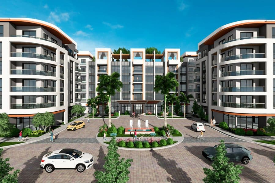 An artist's rendering of Boca Center apartment building in Boca Raton